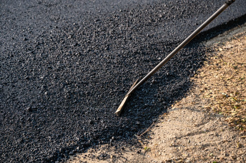asphalt contractor at work.