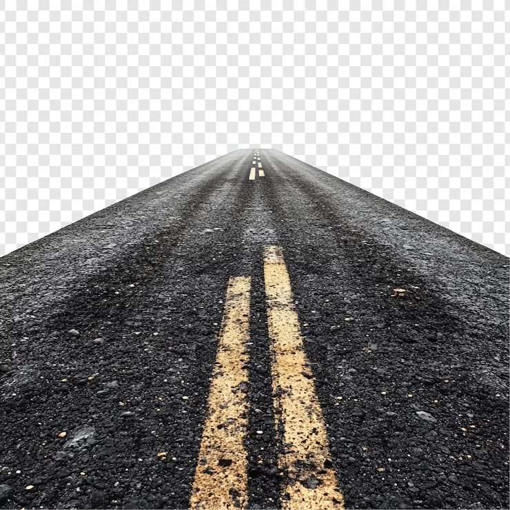 Endless asphalt road with faded striping representing neglected maintenance