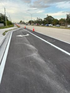 An asphalt pavement