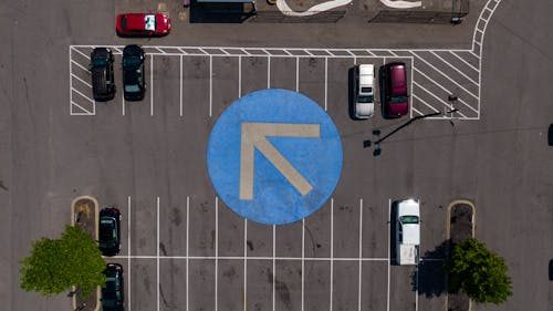 Freshly sealcoated parking lot and smooth asphalt surface